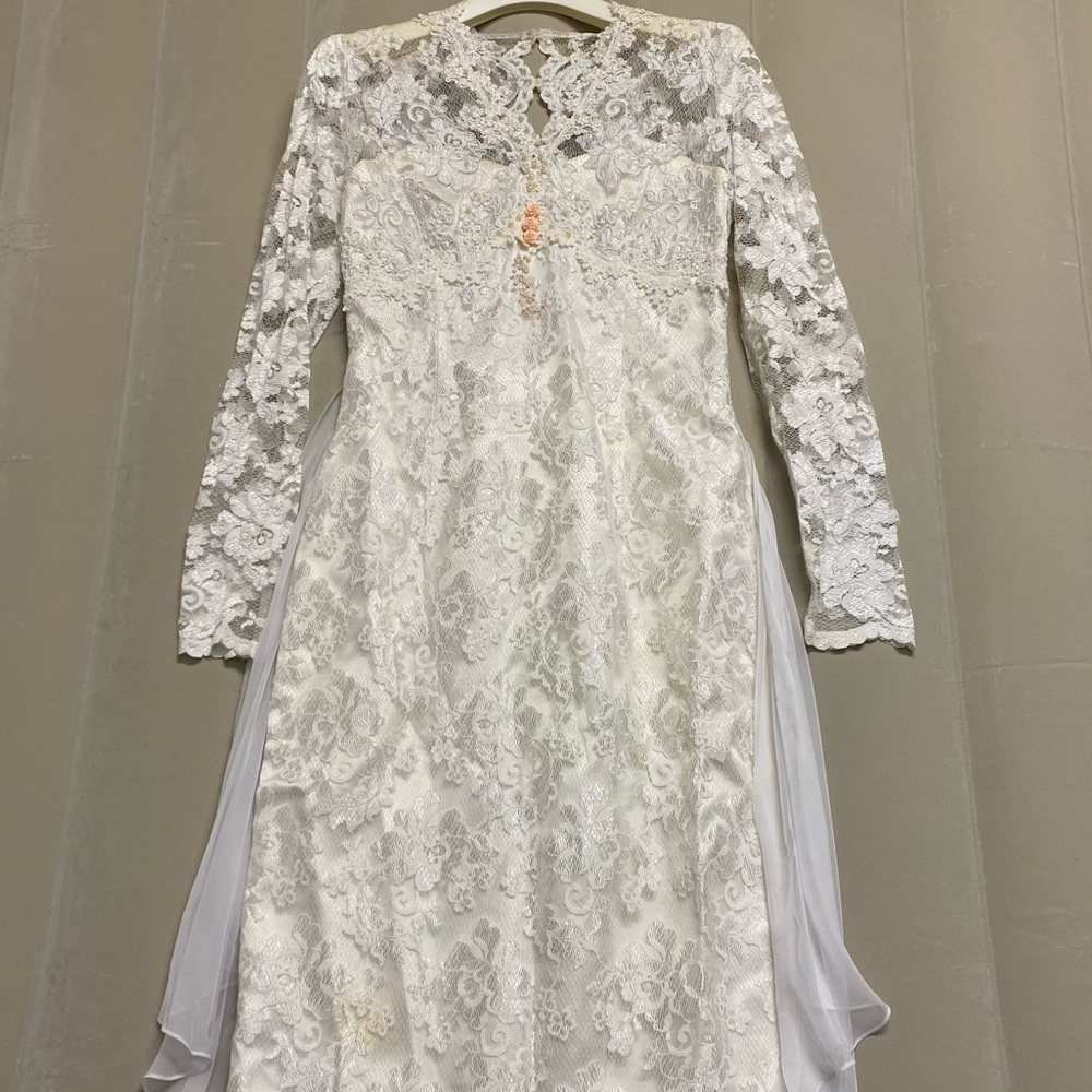 Vintage Jessica McClintock Bridal Wedding Dress Gown Size 7/8 Lace Bead Designer